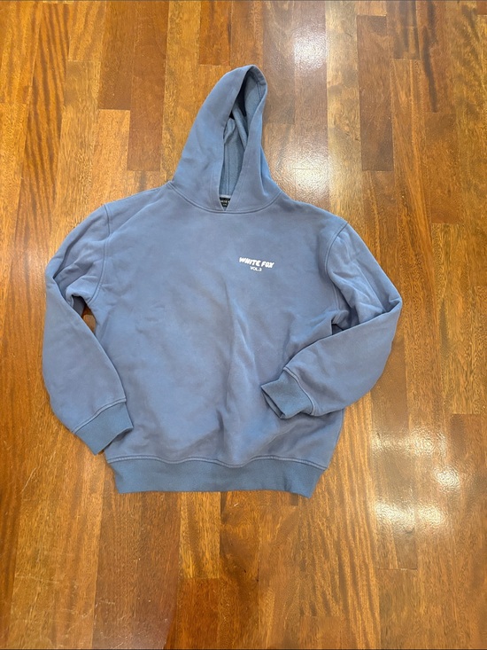 White Fox Boutique Sweaters - White Fox Boutique Women's Scoop Neck Pullover Hoodie in Dusty Blue